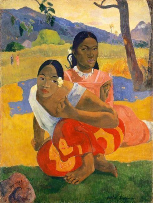 Paul Gauguin, Nafea faaipoipo, 1892, Quand te maries-tu?, Wann heiratest Du?, Öl auf Leinwand, 105 x 77,5 cm, Sammlung Rudolf Staechelin, Foto: Kunstmuseum Basel, Martin P. Bühler.