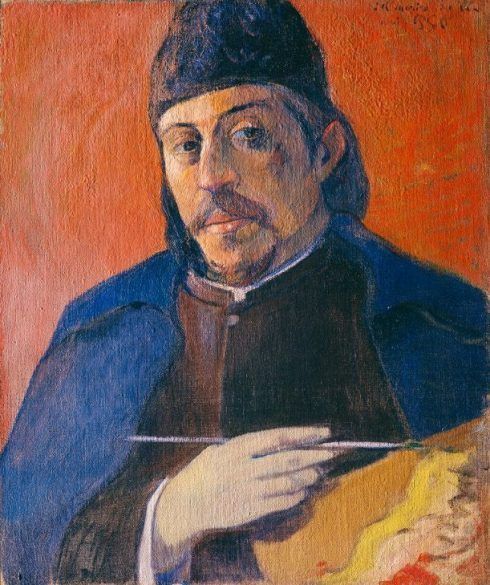 Paul Gauguin, Autoportrait à la palette (Selbstportrait mit Palette), ca. 1893, Öl auf Leinwand, 92 x 73 cm, Privatsammlung.