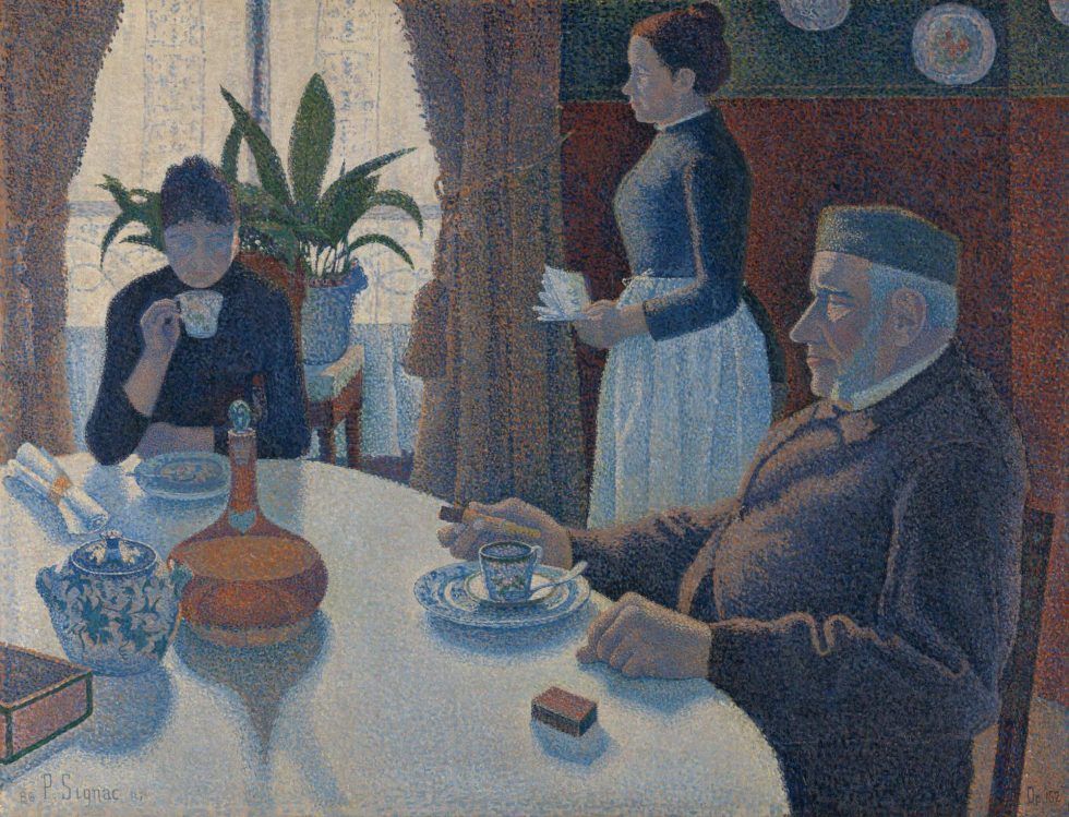 Paul Signac, Das Speisezimmer (Frühstück), 1886/87, Öl auf Leinwand, 89,5 × 116,5 cm (Otterlo, Kröller-Müller Museum)
