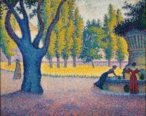 Paul Signac, Saint-Tropez. Fontaine des Lices, 1895, Öl auf Leinwand, 65 x 81 cm (Privatsammlung)