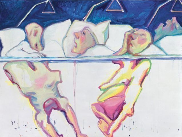 Maria Lassnig, Krankenhaus, 2005, Öl auf Leinwand, 150 x 200 cm, Privatsammlung, Courtesy Hauser & Wirth.