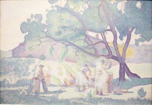 Henri-Edmond Cross, Bauernhof am Morgen, 1893, Öl auf Leinwand, 65 × 92 cm (Musée des Beaux-Arts de Nancy)