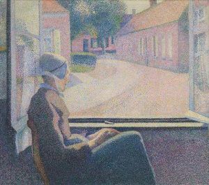 Henry van de Velde, Frau am Fenster, 1889, Öl auf Leinwand, 111 × 125 cm (Koninklijk Museum voor Schone Kunsten, Antwerpen)