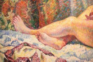 Théo van Rysselberghe, Odaliske (Gischia) oder Sonnenstrahl, Füsse, 1906, Öl auf Leinwand, 97 × 130 cm (Kröller-Müller Museum, Otterlo)