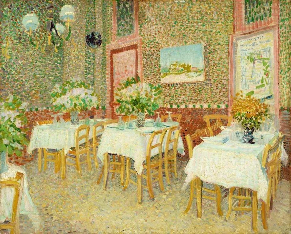 Vincent van Gogh, Interieur eines Restaurants, 1887, Öl auf Leinwand, 45,5 × 56 cm (Kröller-Müller Museum, Otterlo)
