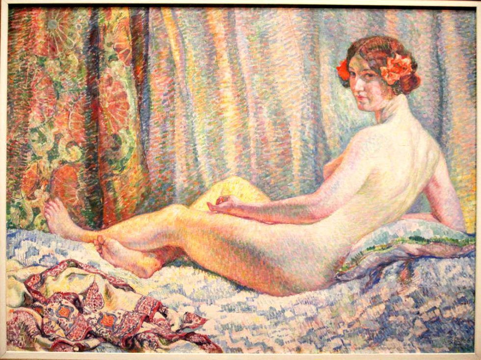 Théo van Rysselberghe, Odaliske (Gischia) oder Sonnenstrahl, 1906, Öl auf Leinwand, 97 × 130 cm (Kröller-Müller Museum, Otterlo)