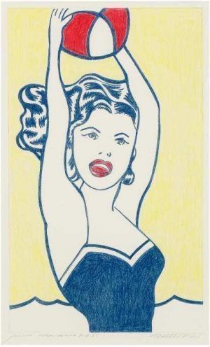 Sturtevant, Study for Lichtenstein Girl with Ball, 1988, Collection Maxime Guinnebault, Paris.