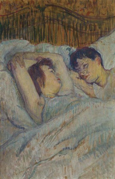 Henri de Toulouse-Lautrec, Im Bett, 1892, Öl auf Karton, 53 × 34 cm, Privatsammlung, Schweiz.