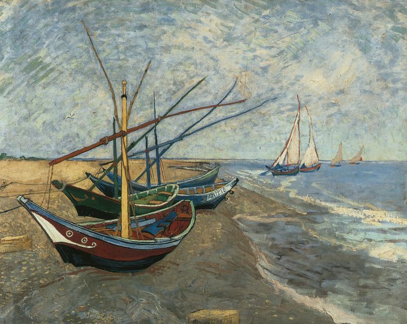 Vincent van Gogh, Fischerboote am Strand von Les-Saintes-Maries-de-la-Mer, 1888, Öl auf Leinwand © Van Gogh Museum, Amsterdam (Vincent van Gogh Foundation).