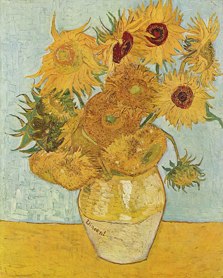 Vincent van Gogh, Sonnenblumen, Ende August 1888, Öl auf Leinwand, 91 x 71 cm (Neue Pinakothek, München)
