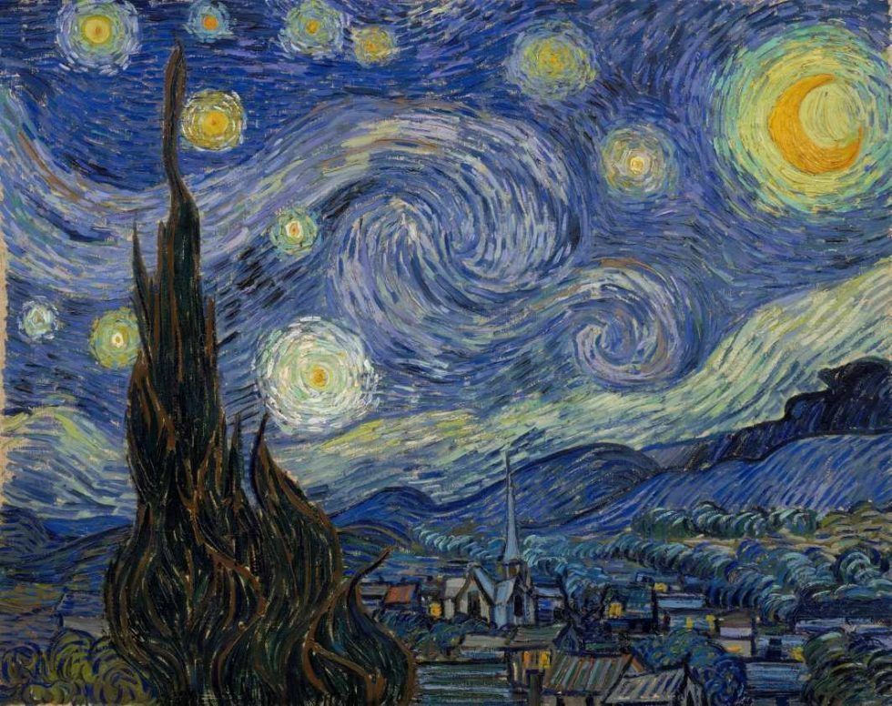 Vincent van Gogh, Sternennacht, 17./18. Juni 1889, Öl auf Leinwand, 73,7 x 92,1 cm (Museum of Modern Art, New York, 1941, erworben über den Nachlass von Lillie S. Bliss)
