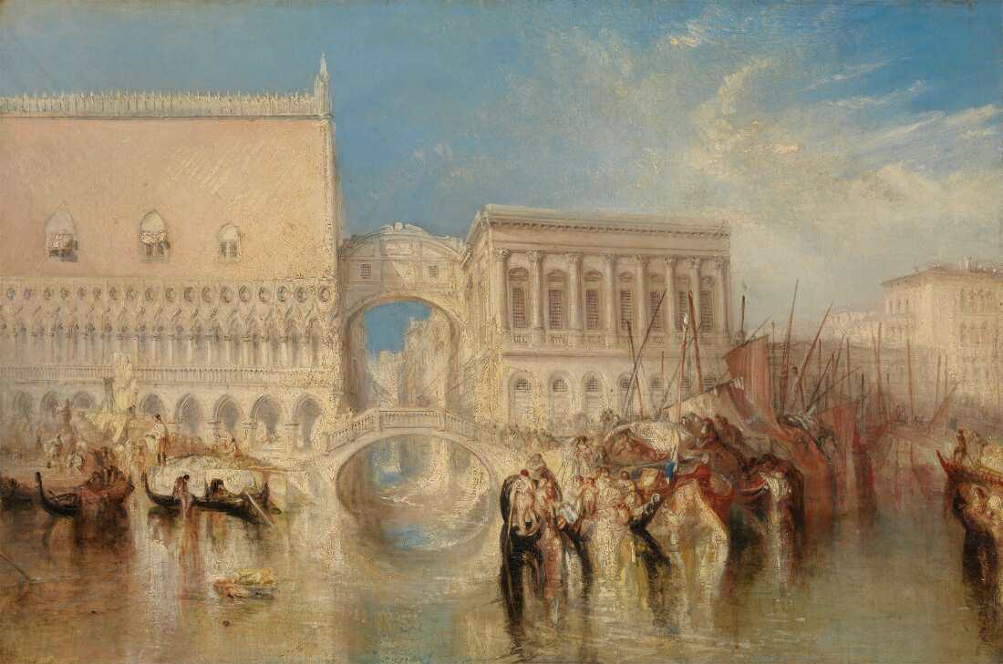 William Turner (1775–1851), Venedig, die Seufzerbrücke (Venice, the Bridge of Sighs), 1840 ausgestellt, Öl auf Leinwand, 68,6 x 91,4 cm (Tate, London: Accepted by the nation as part of the Turner Bequest 1856 Inv.-Nr. N00527)