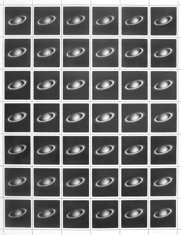 Vija Celmins, Saturn (Lithograph Stamps), 1995, Offsetlithographie Blatt: 31 x 24 cm.