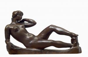Aristide Maillol, Liegende Frau (Hommage an Cézanne), 1908, Bronze, 18 x 31 x 18 cm (Privatsammlung, Villa Flora, Winterthur)