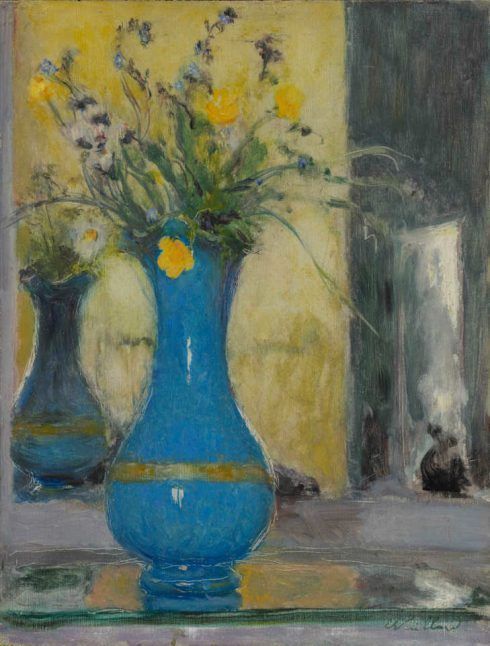 Édouard Vuillard, Die blaue Vase, um 1932, Öl auf Holz, 35 x 27 cm (Privatsammlung, Villa Flora, Winterthur)
