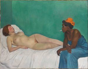 Félix Vallotton, Die Weiße und die Schwarze, 1913, Öl auf Leinwand, 114 x 147 cm (Hahnloser/Jaeggli Stiftung, Winterthur, Schenkung Geschwister Jäggli, 1981)
