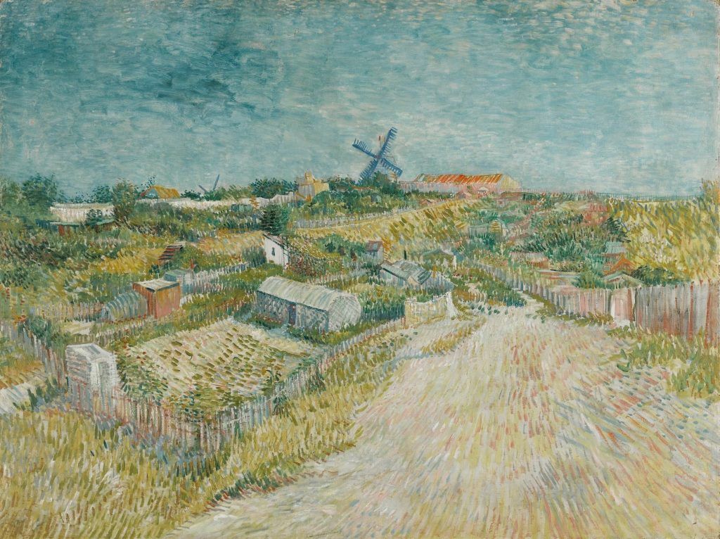 Vincent van Gogh, Gärten in Montmartre, 1887, Öl auf Leinwand, 96 x 120 cm (Stedelijk Museum, Amsterdam)