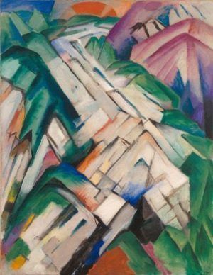 Franz Marc, Steiniger Weg (Gebirge/Landschaft), 1911 (übermalt 1912), Öl auf Leinwand, 130,8 x 101 cm, San Francisco Museum of Modern Art, Geschenk des Women’s Board and Friends of the Museum.