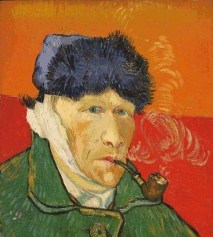 Vincent van Gogh, L`Homme à la pipe (Selbstbildnis [Mann mit Pfeife]), 1889, Privatsammlung.