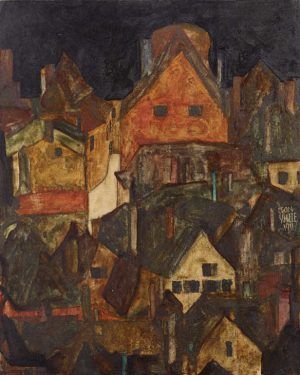 Egon Schiele, Krumau bei Nacht (Tote Stadt II), 1911 © Privatsammlung.