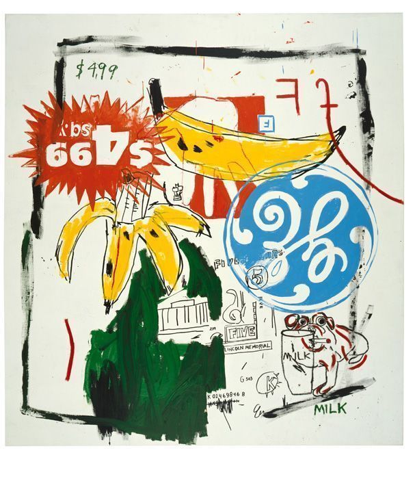 Jean-Michel Basquiat & Andy Warhol, Bananas, 1985, Privatsammlung © Foto: Galerie Bruno Bischofberger, Schweiz © The Estate of Jean-Michel Basquiat und The Andy Warhol Foundation for the Visual Arts, Inc.