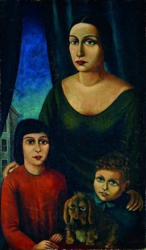 Carlo Mense, Familienbildnis, 1925, Öl auf Leinwand, 99 x 60 cm, Marburg, Museum für Kunst und Kulturgeschichte, © Bildarchiv Foto Marburg