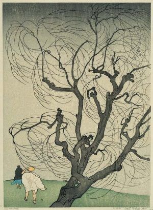 Emil Orlik (1870-1932), Ein Windstoß (Der Windstoß), 1901, Farbholzschnitt, 33,1 x 23,9 cm, Foto: Maria Thrun.