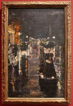 Lesser Ury, Berliner Straßenszene, (Leipziger Straße), 1889, Öl auf Leinwand, 107 × 68 cm © Berlinische Galerie, erworben aus Mitteln der Stiftung Deutsche Klassenlotterie, Berlin 1978.