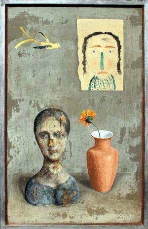 Rudolf Wacker, Zwei Köpfe, 1932, Öl auf Holz, 100 × 63 cm © Belvedere, Wien.