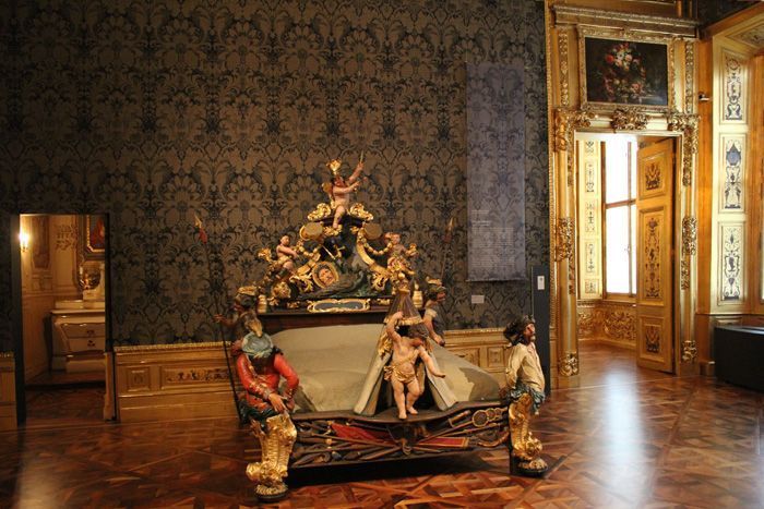 Das Winterpalais des Prinzen Eugen, Blauer Salon / Paradezimmer, sog. Türkenbett, 1711, Stift St. Florian, Foto: Alexandra Matzner.