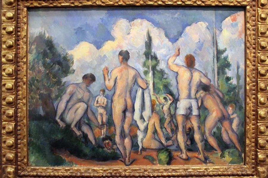 Paul Cézanne, Badende, um 1890 (Paris, musée d`Orsay, Schenkung Baronin Eva Gebhard-Gourgaud, 1965), Installationsansicht „Wolken“ im Leopold Museum, Foto: Alexandra Matzner.