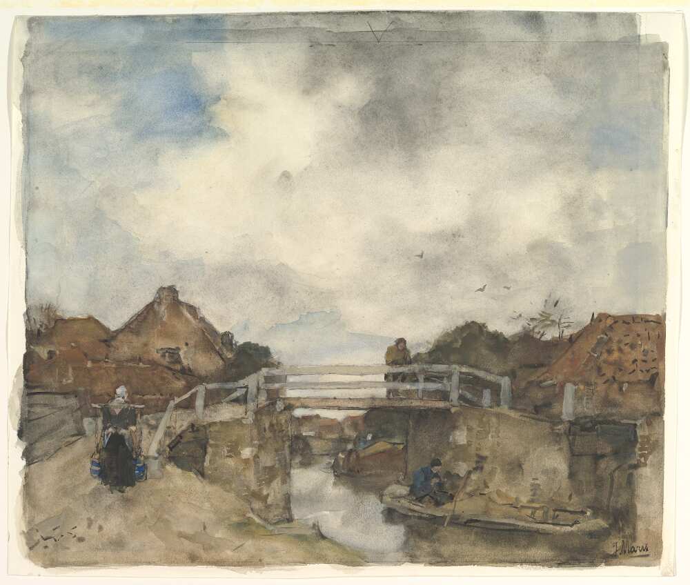 Jacob Maris, Holländischer Kanal, Rijswijk, Aquarell (MET, New York, Wolfe Fund, 1895)