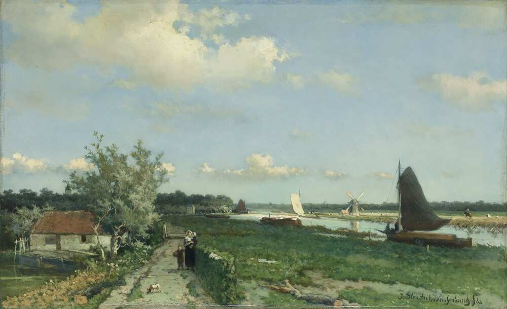 Jan Hendrik Weissenbruch, Blick auf den Trekvliet-Kanal bei Den Haag, 1868, Öl auf Leinwand, 31 x 50 cm (Rijksmuseum, Amsterdam)
