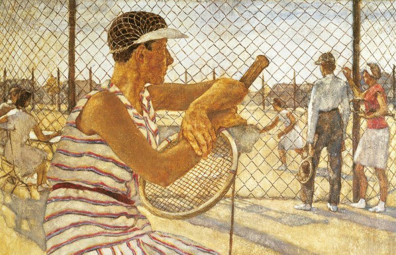 Lotte Laserstein, Tennisspielerin, Detail, 1929, Öl auf Leinwand, 110 × 95,5 cm (Privatbesitz, Foto: Berlinische Galerie © VG Bild-Kunst, Bonn 2018)