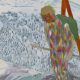 Peter Doig, Alpinist, 2022, Pigment auf Leinen, 295 x 195 cm © Peter Doig, All Rights Reserved