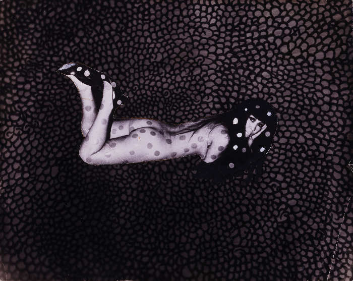 Yayoi Kusama, Self Obliteration (Net Obsession Series), um 1966, Fotocollage, 20,3 x 25,4 cm, Yayoi Kusama.